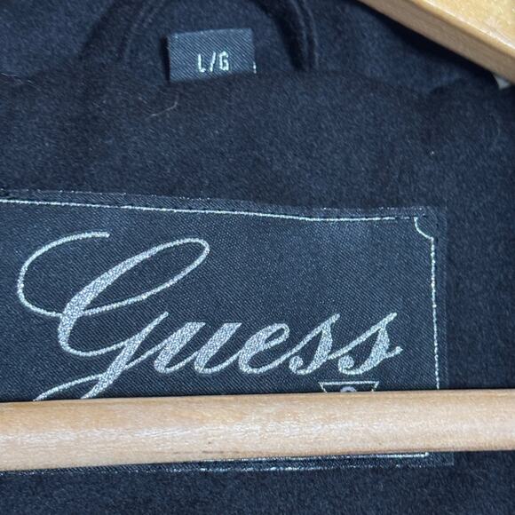 Guess Women’s Black Pea Coat Size Large New - Picture 6 of 7